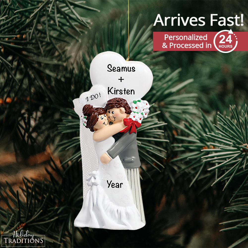 I Do! Wedding Couple Christmas Ornament