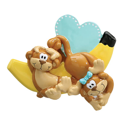 Monkey Couple Christmas Ornament