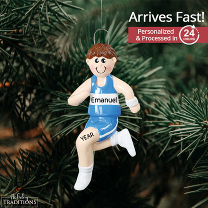 Track Guy Runner Christmas Ornament