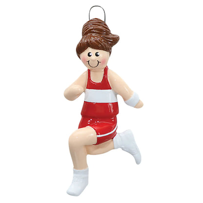 Track Girl Runner Christmas Ornament