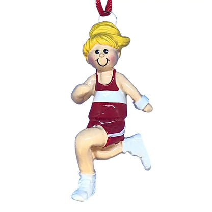 Track Girl - Blonde Hair Christmas Ornament