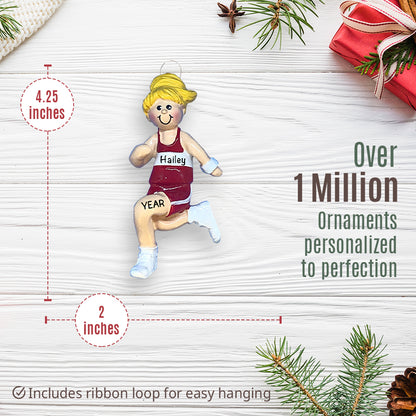 Track Girl - Blonde Hair Christmas Ornament