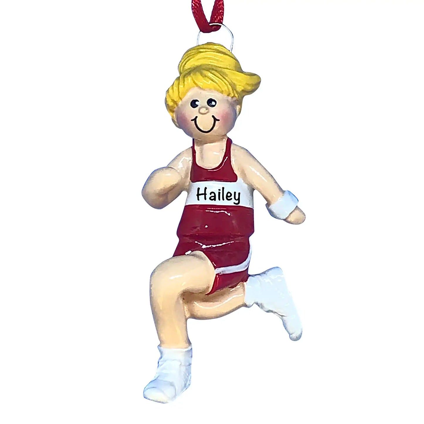 Track Girl - Blonde Hair Christmas Ornament