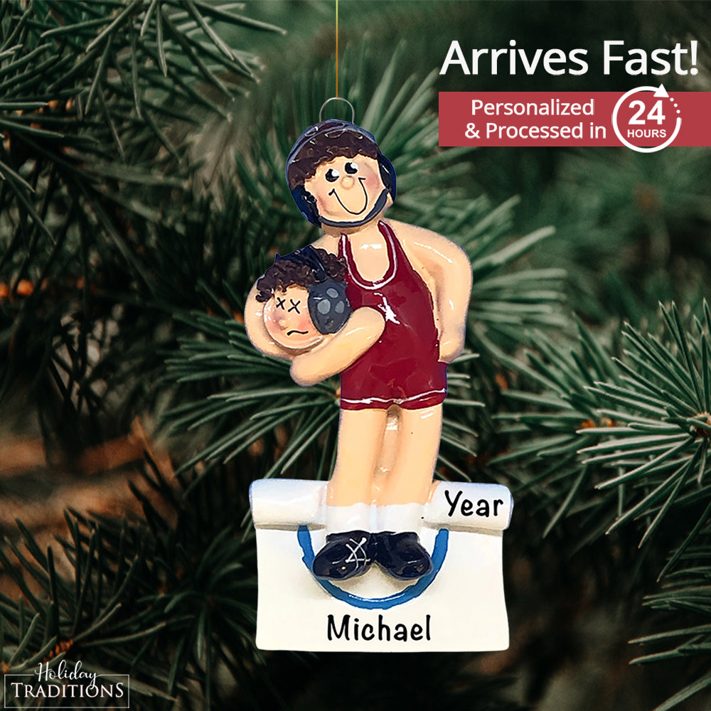 Wrestling Guy Christmas Ornament