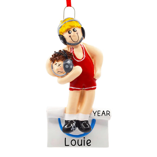 Wrestling Christmas Ornament Boy - Blonde