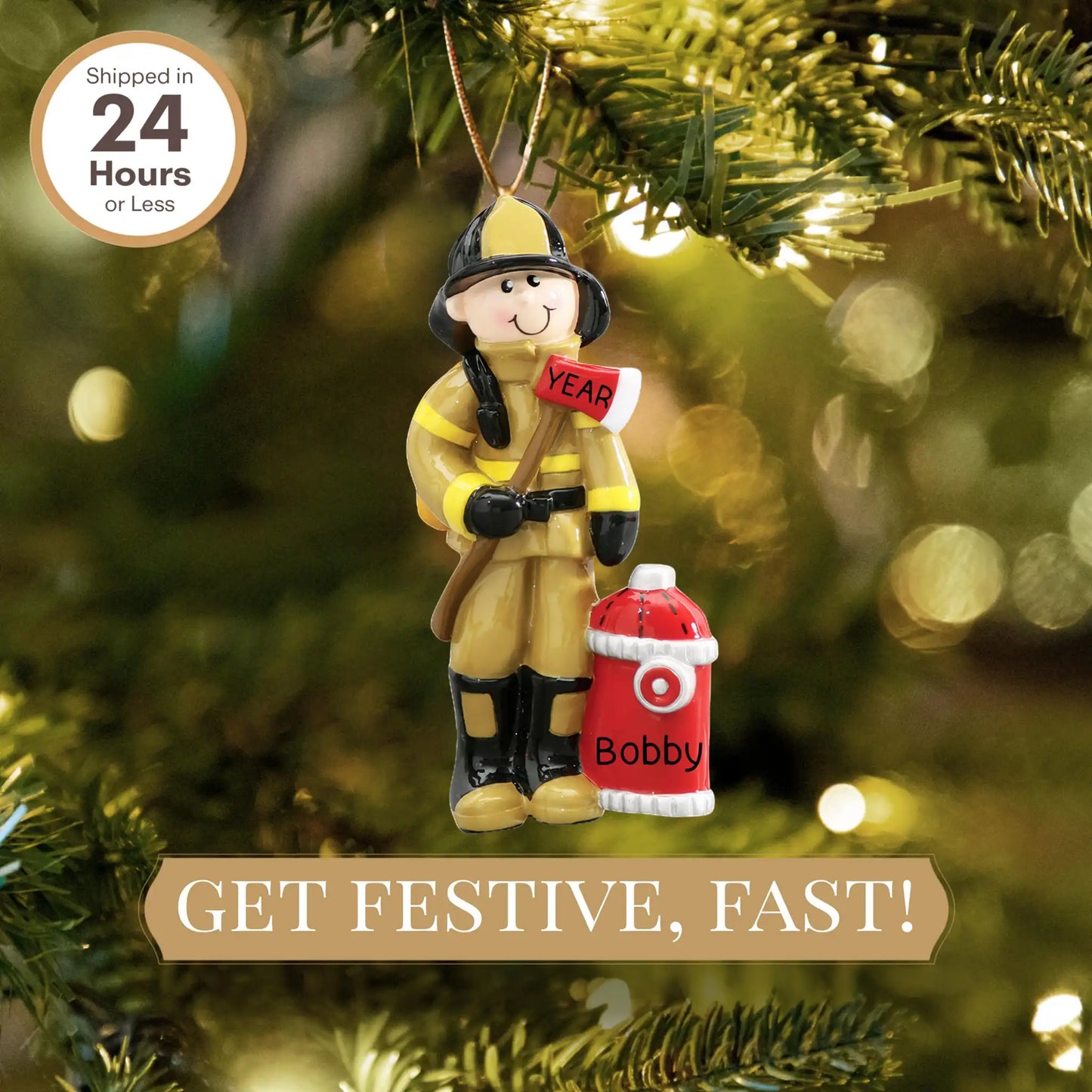 Adorno personalizado de bombero 