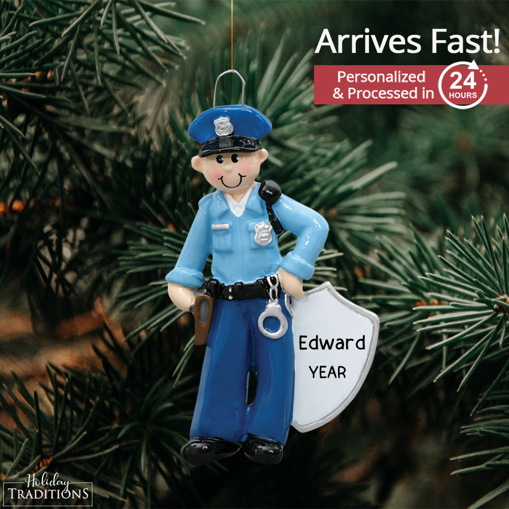 Police Man Christmas Ornament