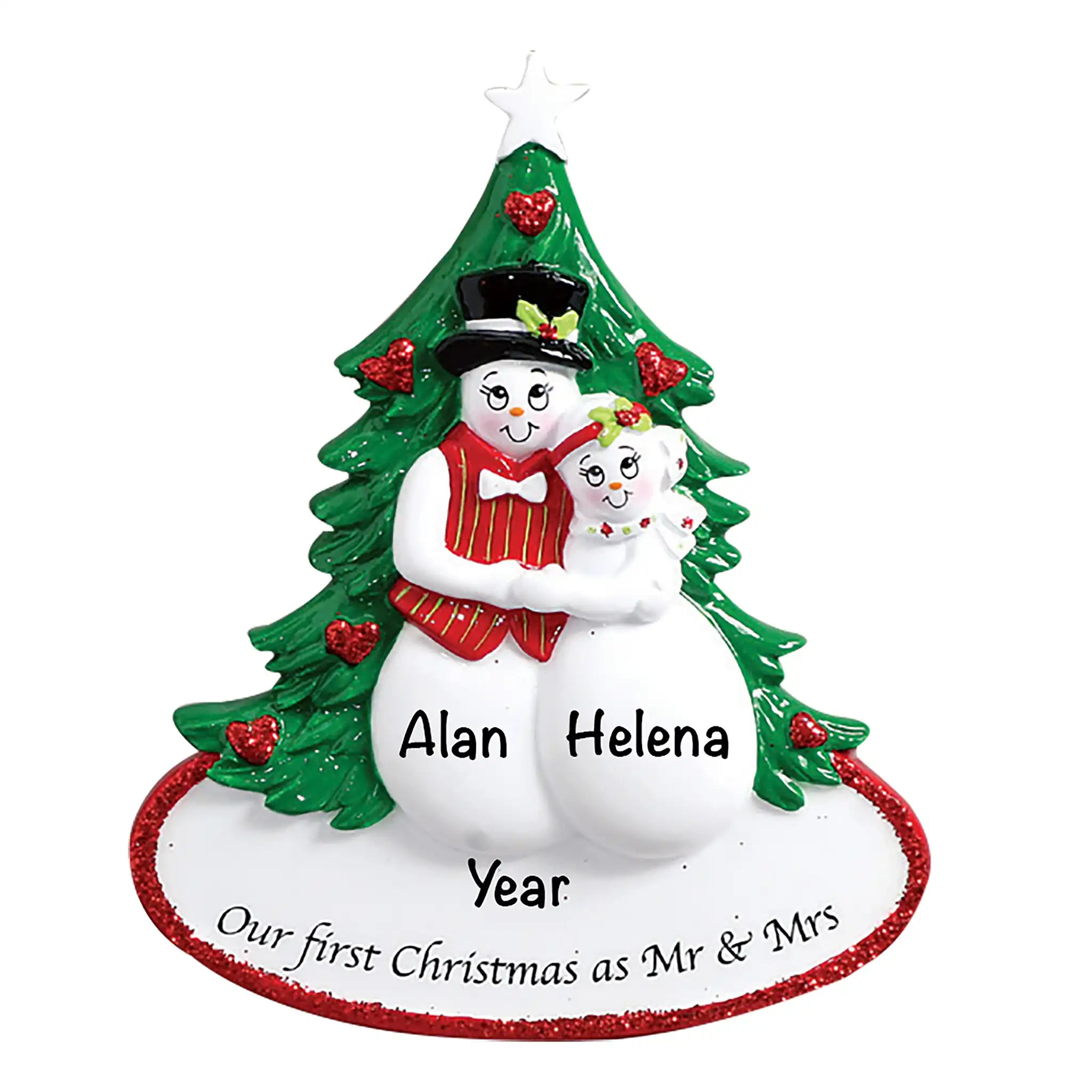 Snow Couple's 1st Christmas Personalized Ornament