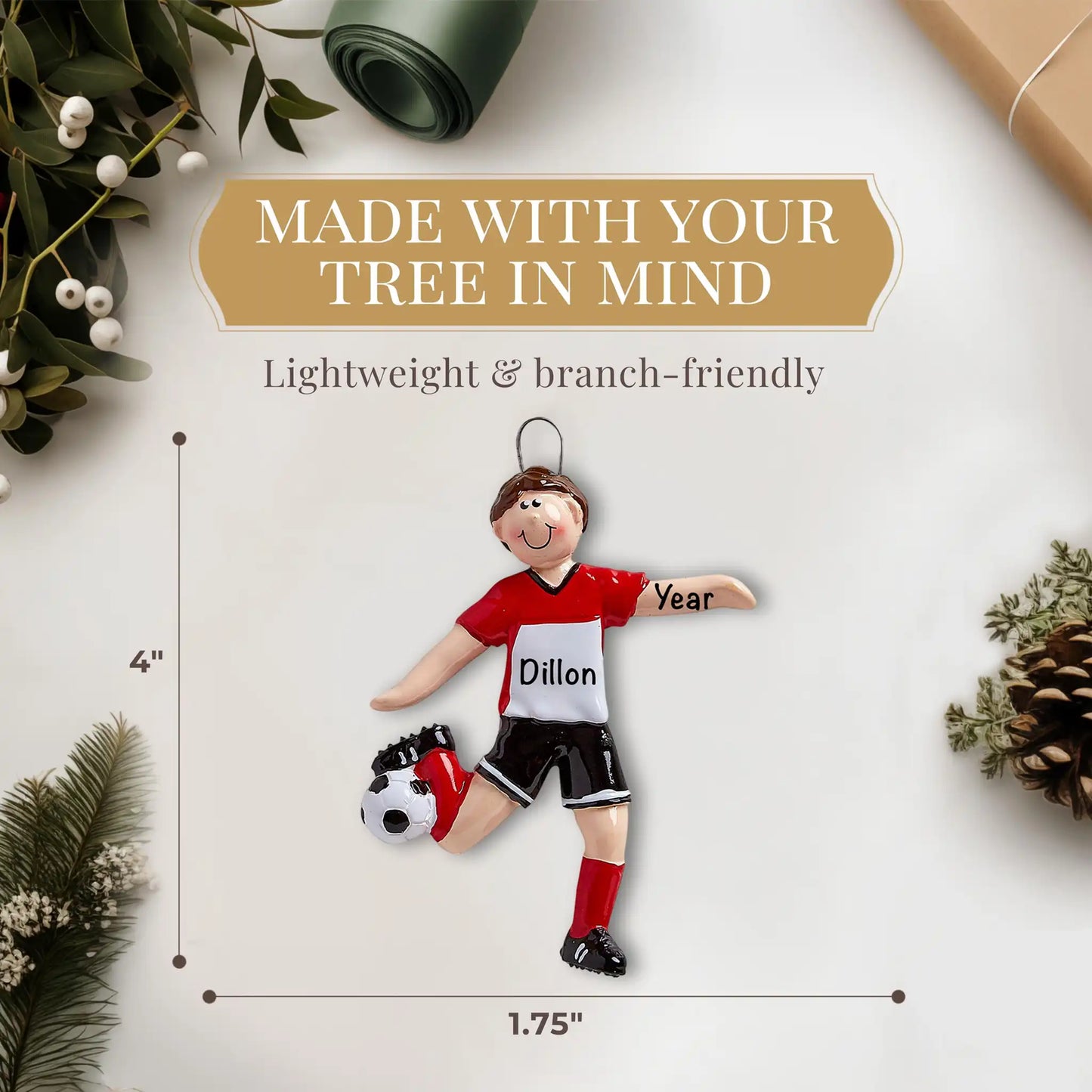 Soccer Guy Christmas Ornament