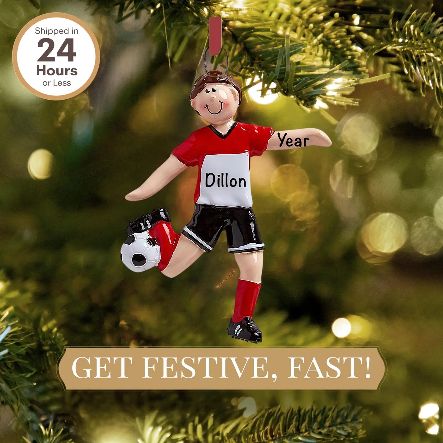 Soccer Guy Christmas Ornament