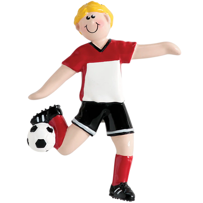 Soccer Guy Christmas Ornament - Blonde