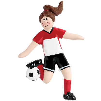 Soccer Girl Christmas Ornament - Brunette