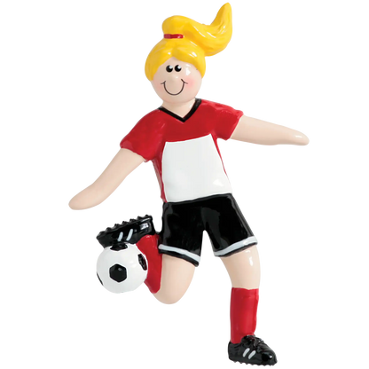 Soccer Girl Christmas Ornament - Blonde