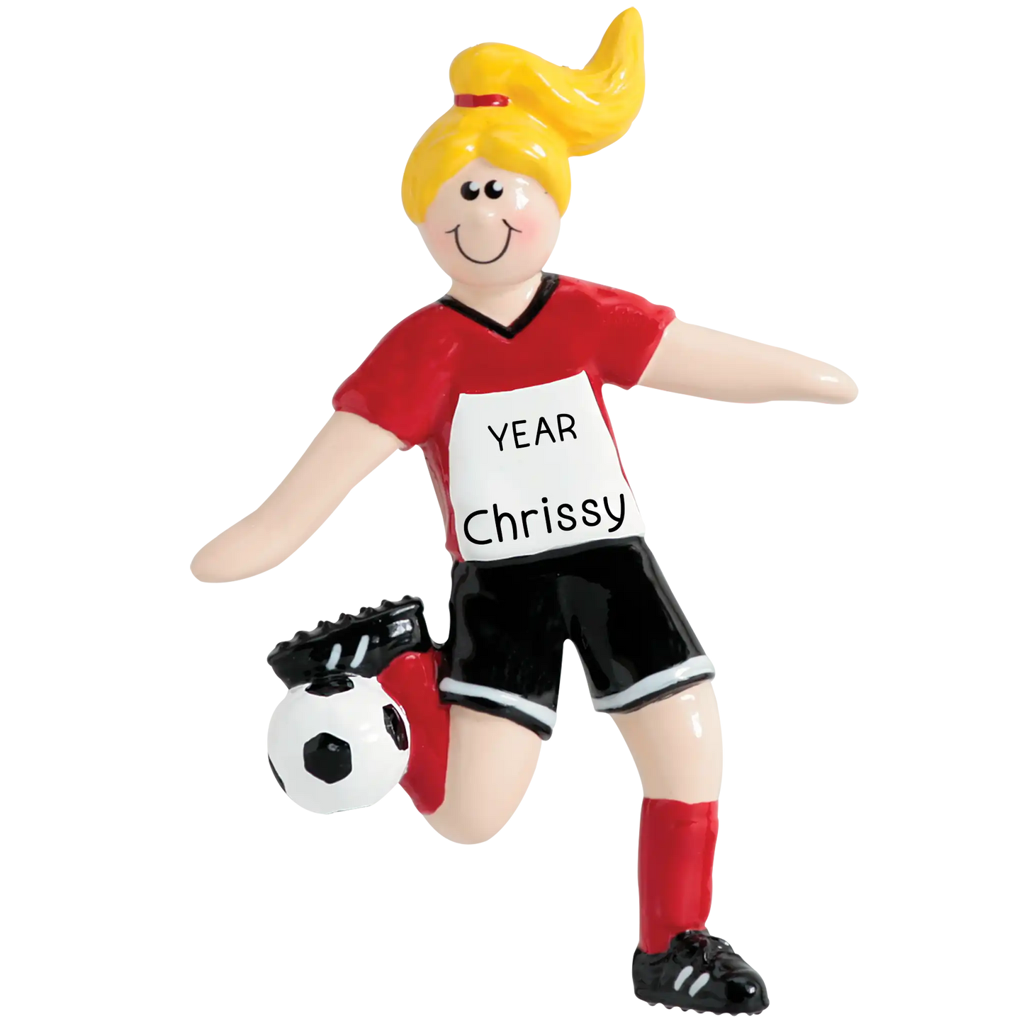 Soccer Girl Christmas Ornament - Blonde