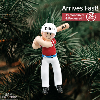 Baseball Boy Christmas Ornament