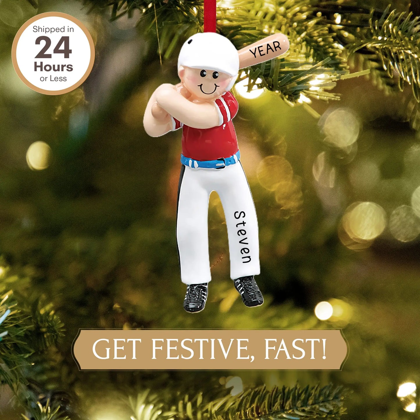 Baseball Boy Christmas Ornament