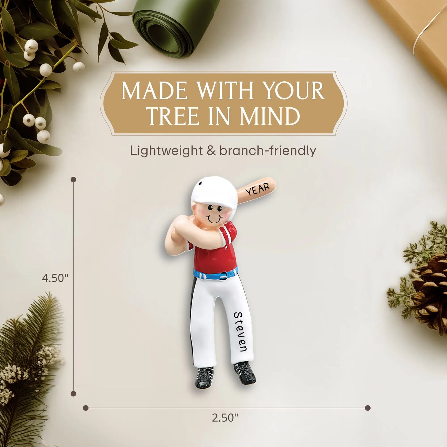 Baseball Boy Christmas Ornament