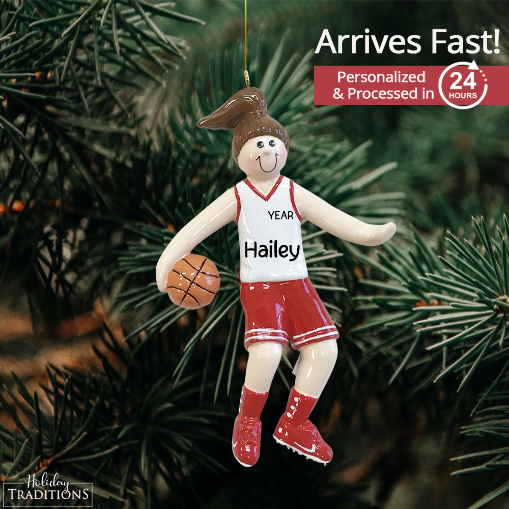 Basketball Girl Christmas Ornament