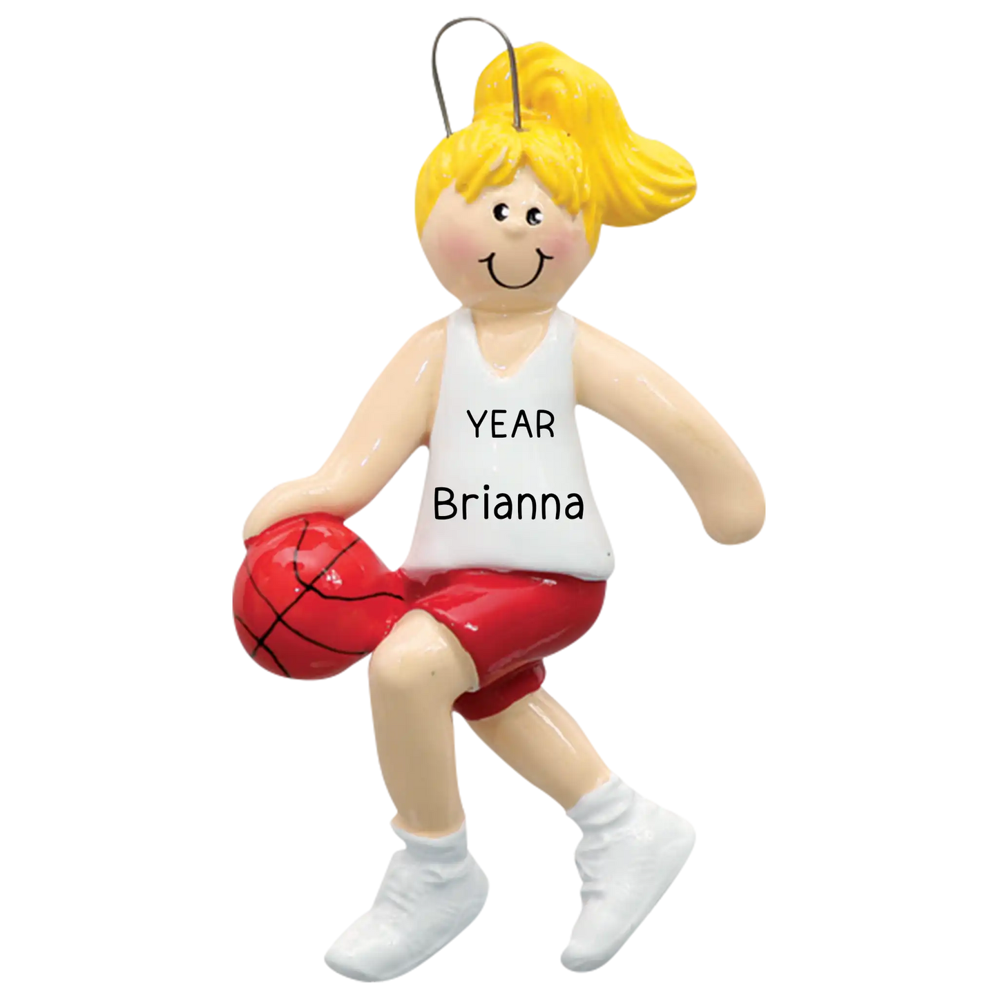 Basketball Girl Christmas Ornament - Blonde