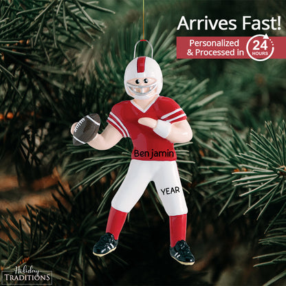 Football Boy Christmas Ornament