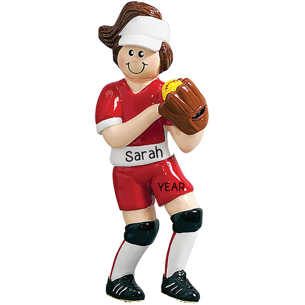 Adorno personalizado de chica de softbol 
