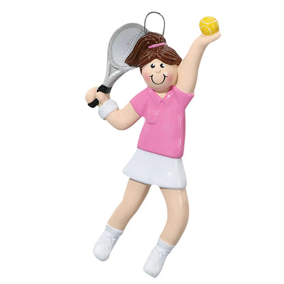 Tennis Girl Christmas Ornament