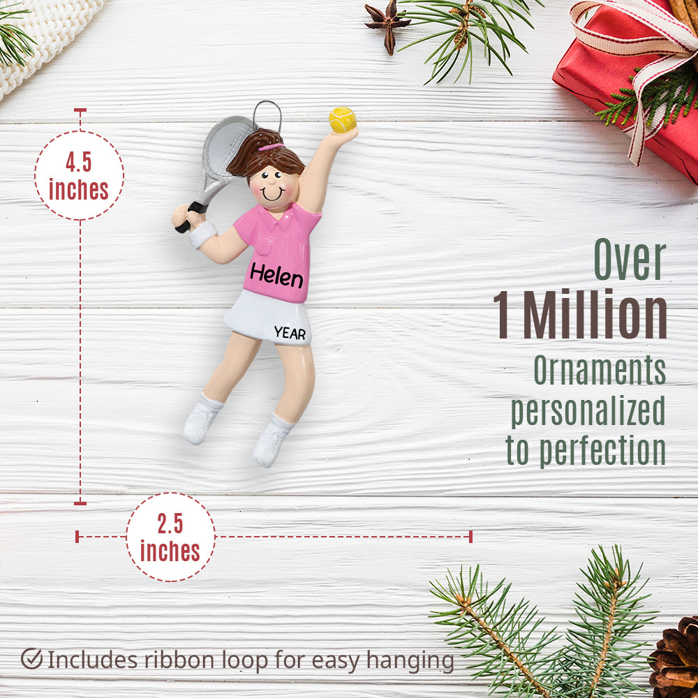 Tennis Girl Christmas Ornament