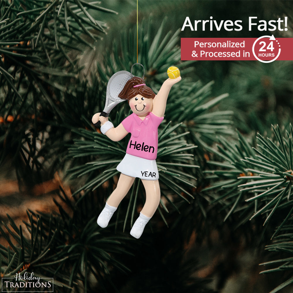 Tennis Girl Christmas Ornament