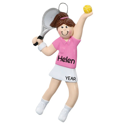 Tennis Girl Christmas Ornament