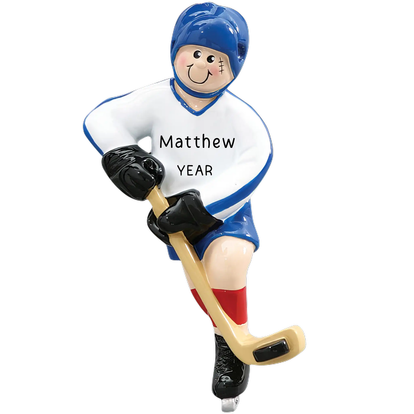 Ice Hockey Guy Christmas Ornament