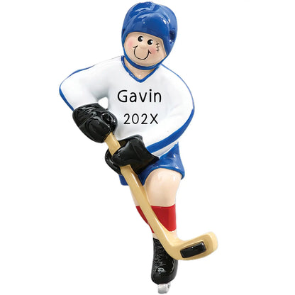 Ice Hockey Guy Christmas Ornament