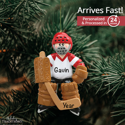 Ice Hockey Goalie Christmas Ornament