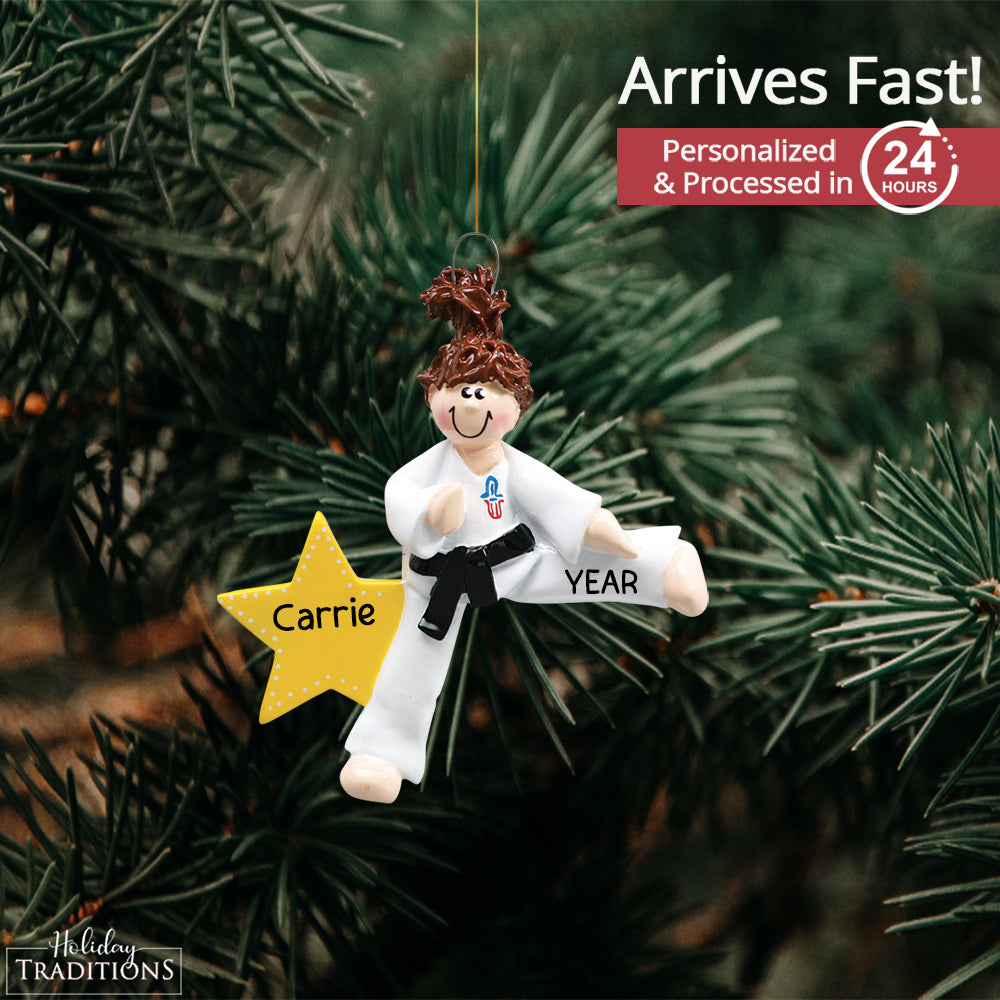 Karate Girl Christmas Ornament