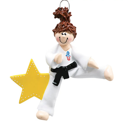 Karate Girl Christmas Ornament