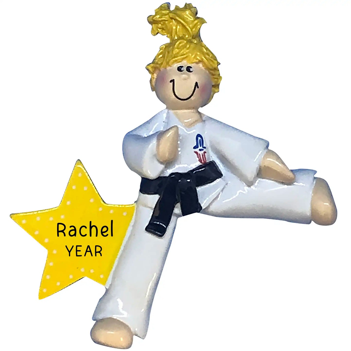 Karate Girl Christmas Ornament - Blonde