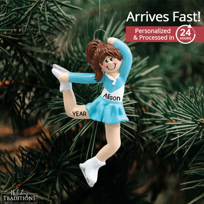 Girl Ice Skater Christmas Ornament