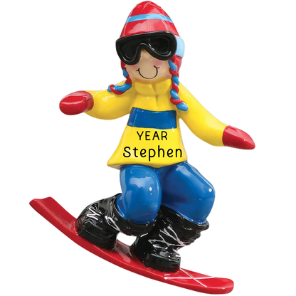 Snowboard Guy Personalized Ornament