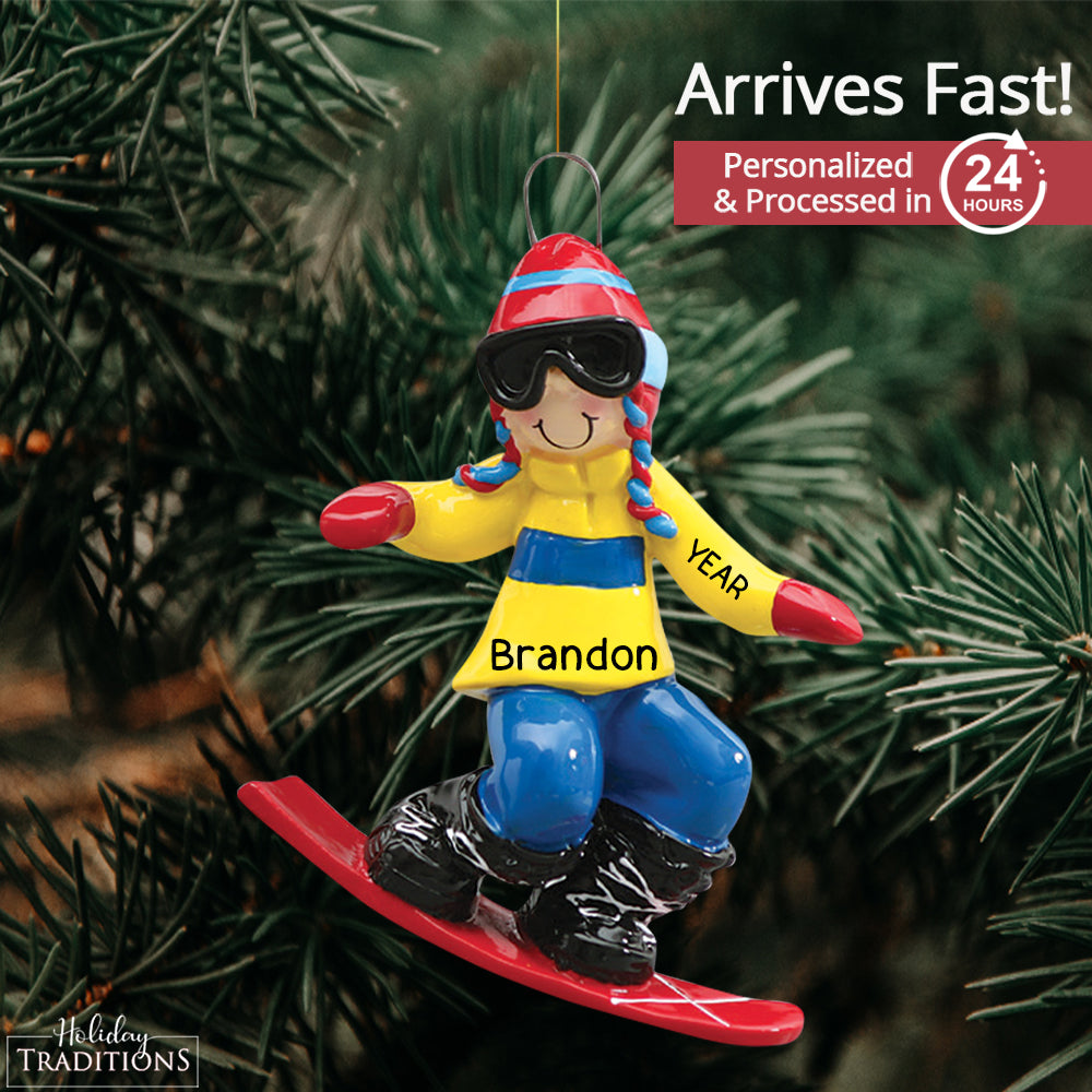 Snowboard Guy Personalized Ornament