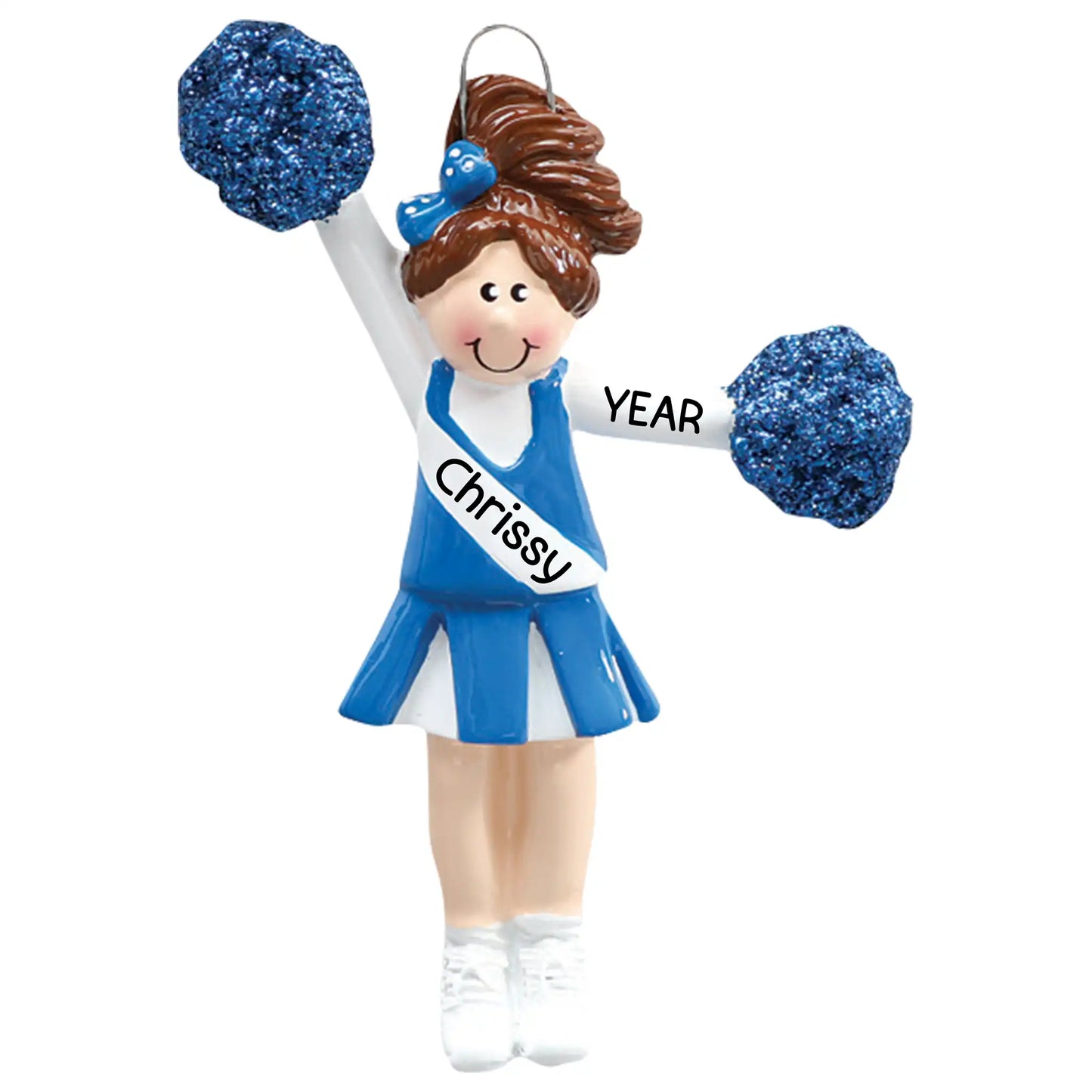 Cheerleader Christmas Ornament - Blue Uniform