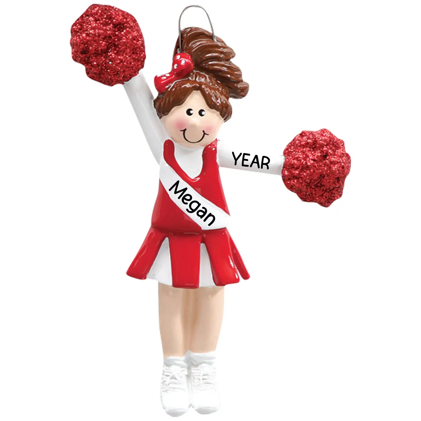 Cheerleader Christmas Ornament - Red Uniform