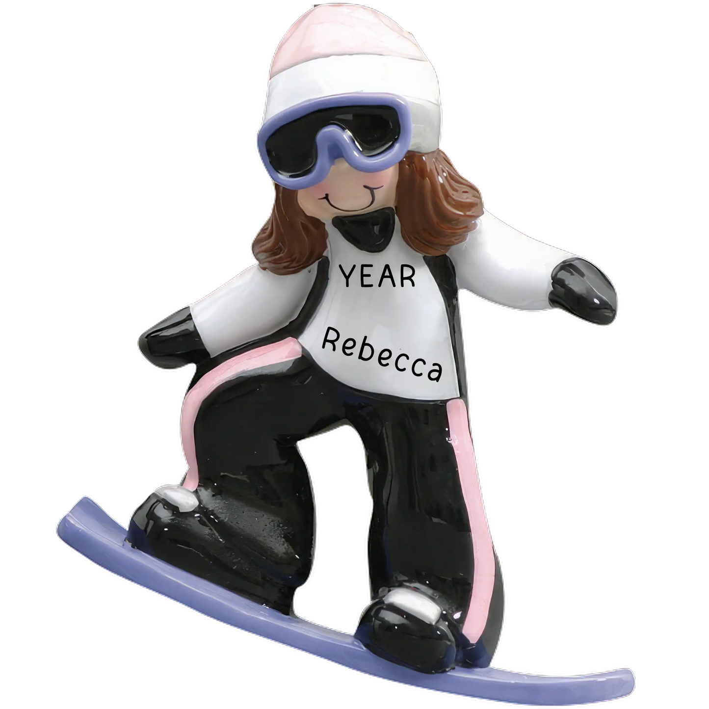 Snowboarding Girl Christmas Ornament