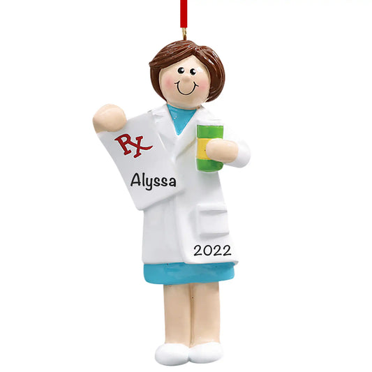 Pharmacist Woman Christmas Ornament