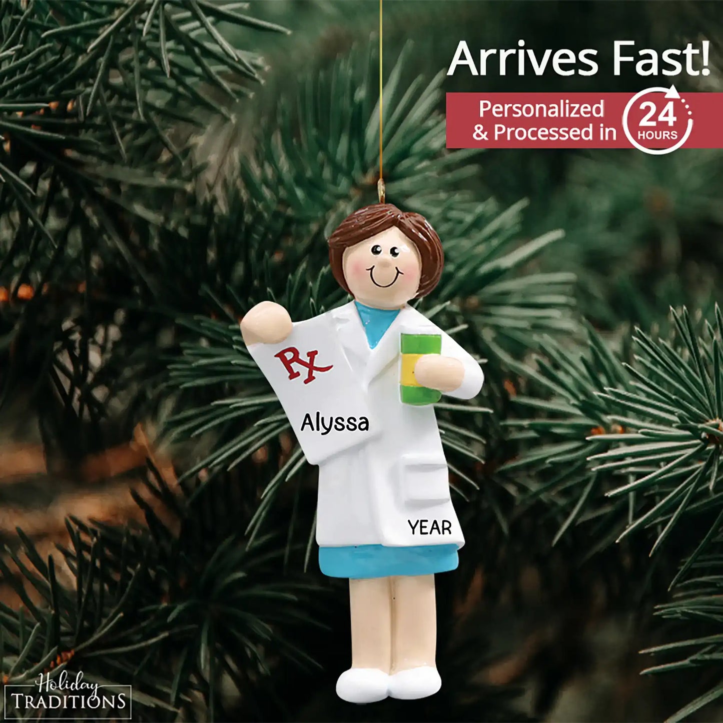 Pharmacist Woman Personalized Ornament