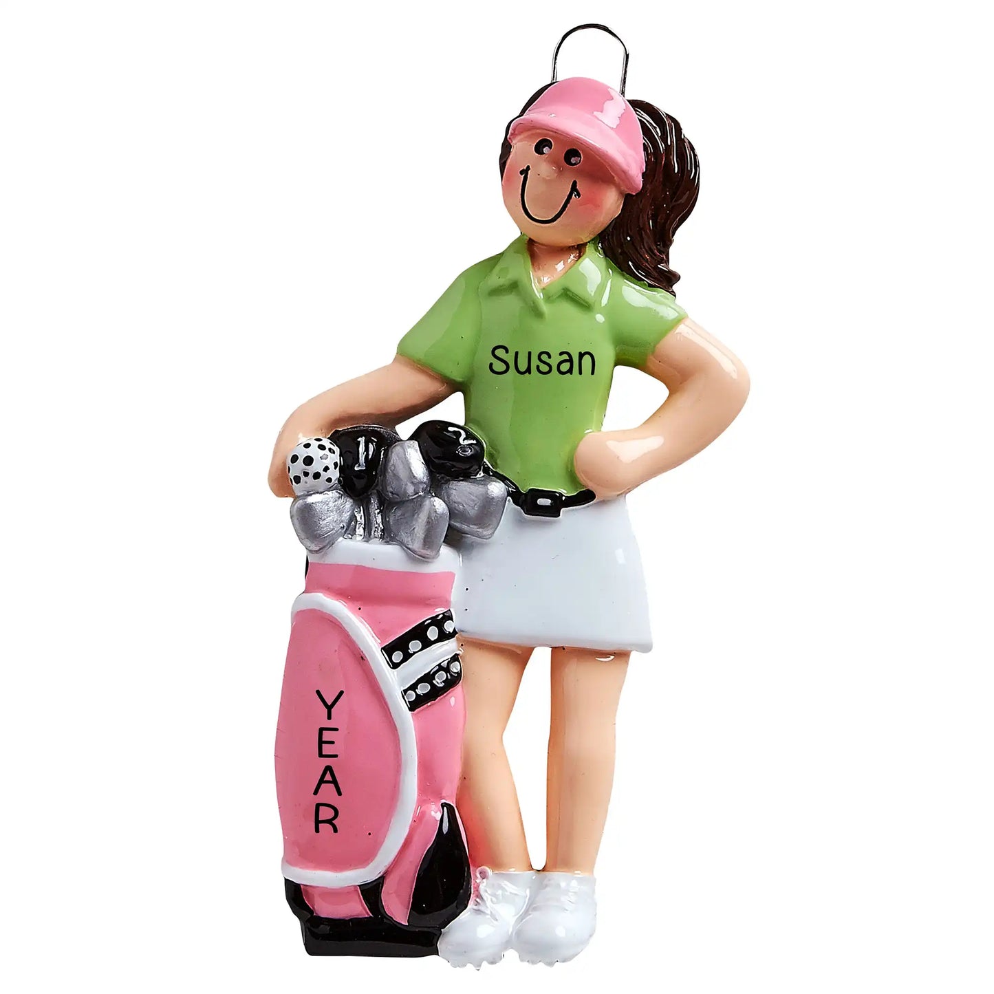 Girl Golfer Christmas Ornament