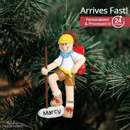 Girl Scout / Hiking Christmas Ornament