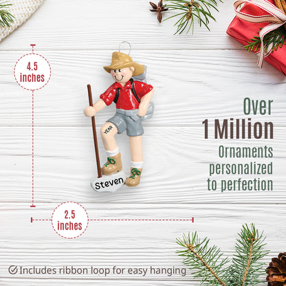 Boy Scout / Guy Hiker Christmas Ornament