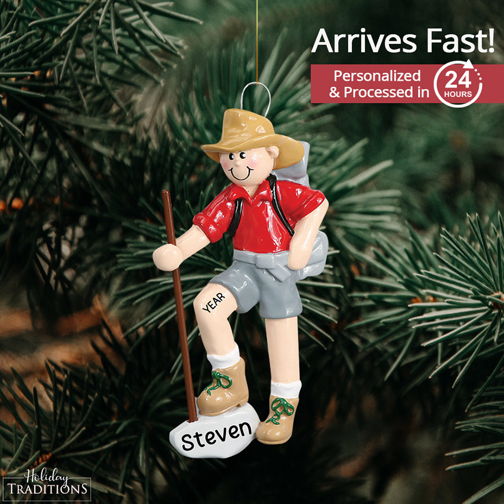 Boy Scout / Guy Hiker Christmas Ornament