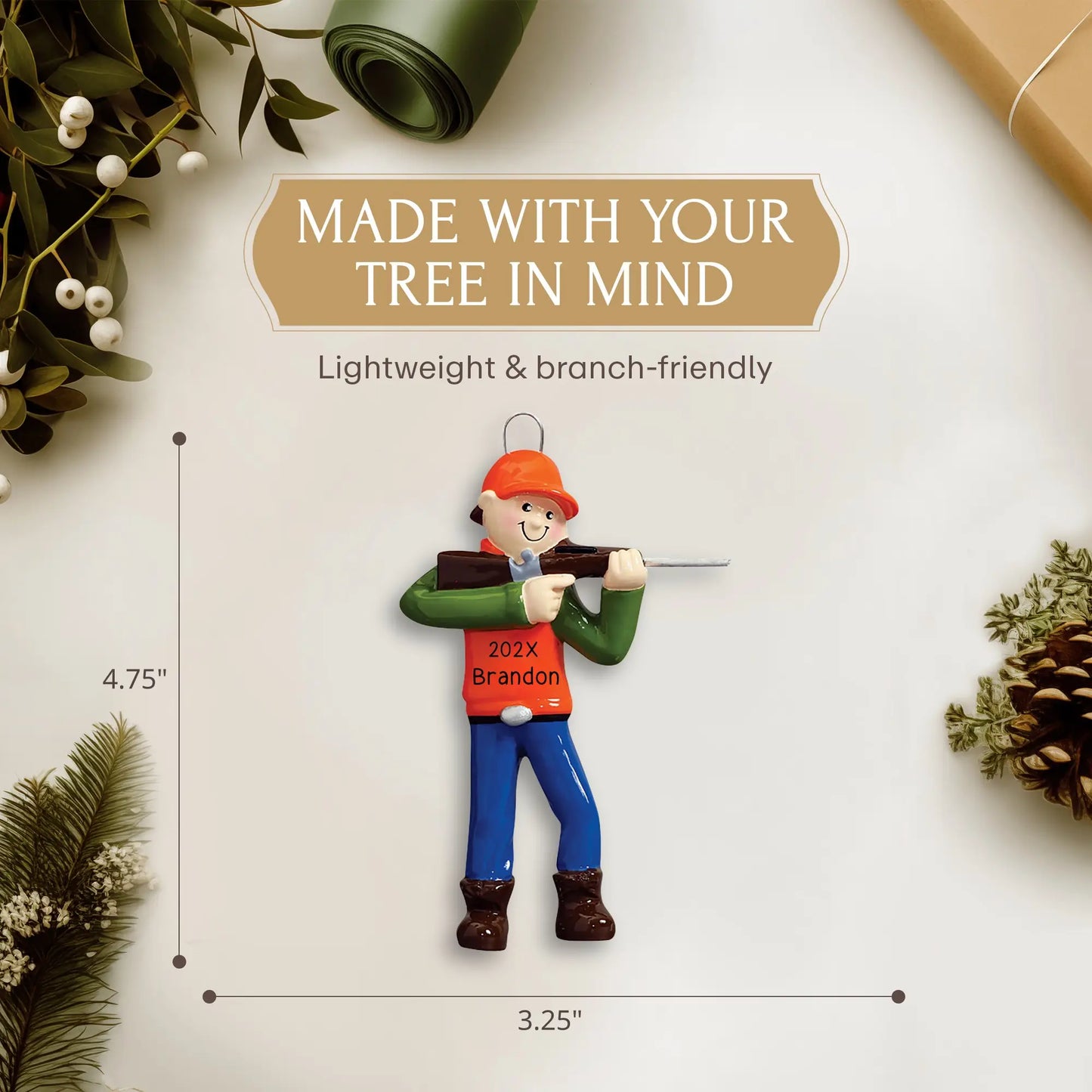 Hunting Guy Christmas Ornament