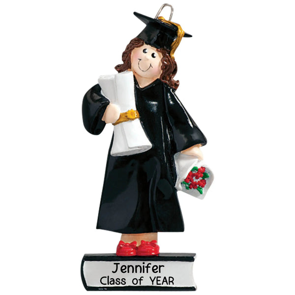 Adorno personalizado de niña graduada