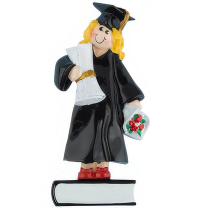 Girl Graduation Christmas Ornament - Blonde